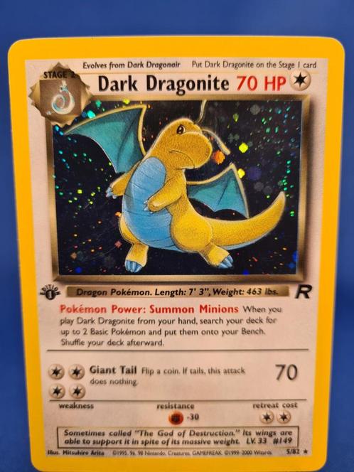 Dark Dragonite 5/82 - Team Rocket (1st edition), Hobby en Vrije tijd, Verzamelkaartspellen | Pokémon, Zo goed als nieuw, Verzenden