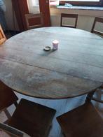 Table en chêne avec chaises, Jardin & Terrasse, Enlèvement