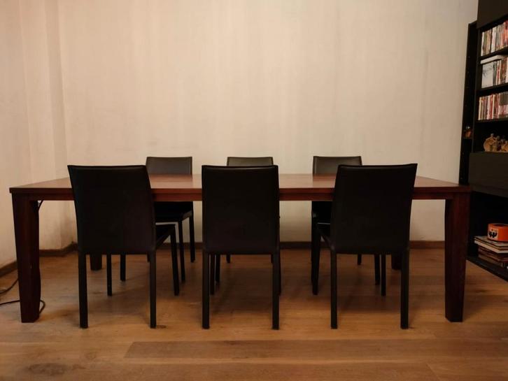 Tafel met 2 verlengstukken, Huis en Inrichting, Tafels | Eettafels, Zo goed als nieuw, Ophalen