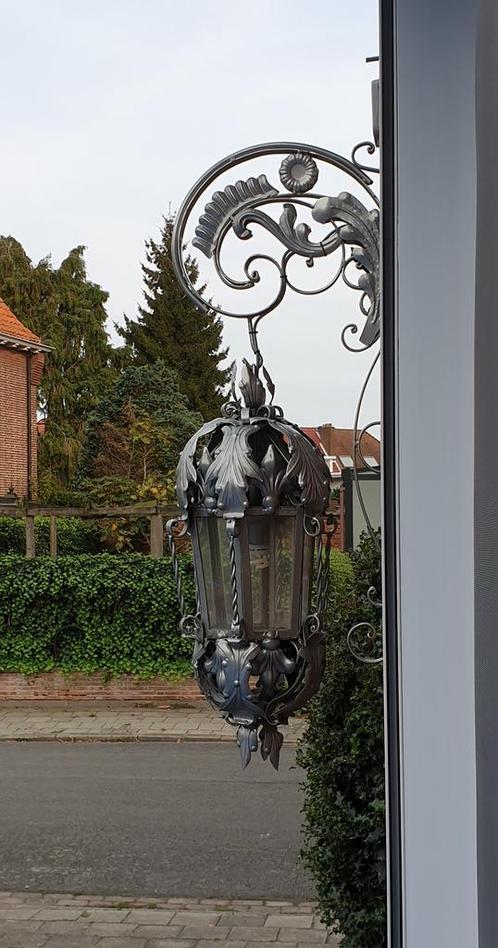 Antieke smeedijzeren hanglantaarn, Huis en Inrichting, Lampen | Kroonluchters, Zo goed als nieuw, Ophalen