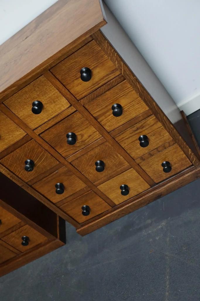 Set van vintage Franse apothekerskasten van eik, jaren 1930, Antiek en Kunst, Antiek | Meubels | Kasten, Ophalen of Verzenden