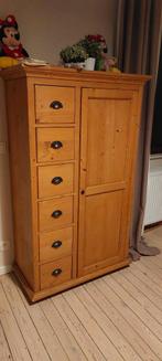 Grenen kast met schuifjes en deur, Huis en Inrichting, Ophalen, 50 tot 100 cm, Zo goed als nieuw, 25 tot 50 cm