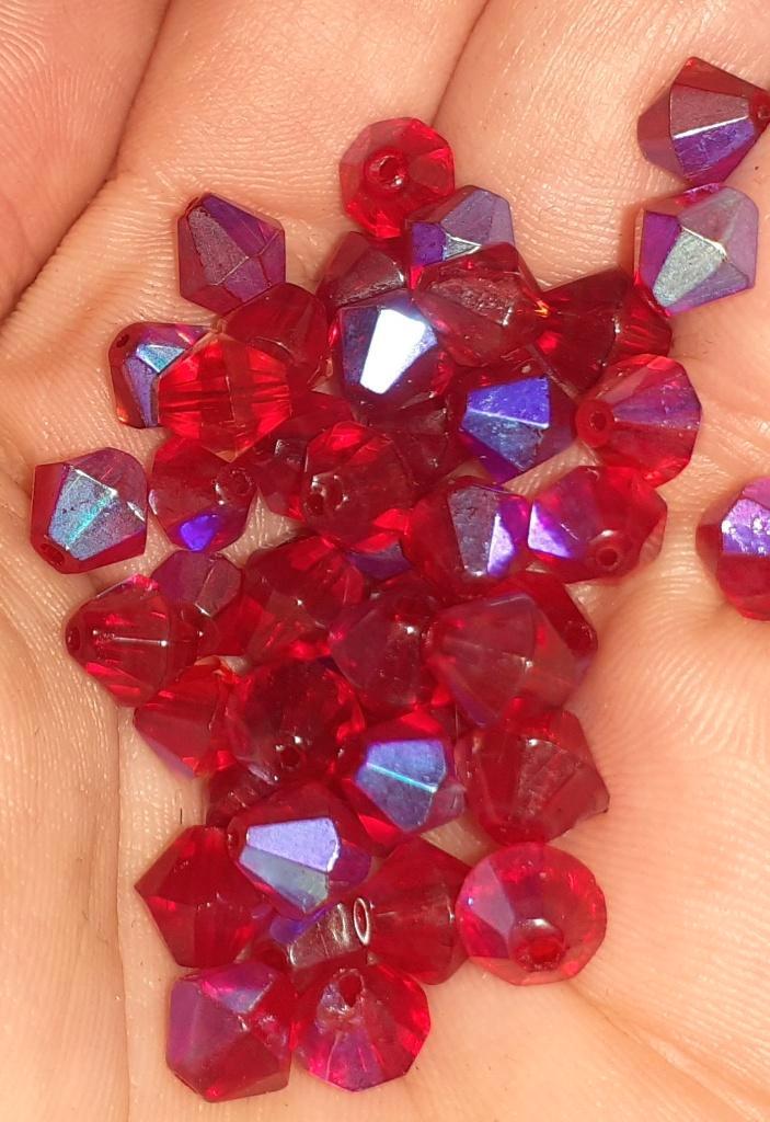 lot kralen 100 donkerrood AB cone 7mm, Hobby & Loisirs créatifs, Fabrication de Perles & Bijoux, Neuf, Perle, Enlèvement ou Envoi