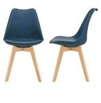 Paire de chaises  de salle à manger scandinaves, Maison & Meubles, Chaises, Enlèvement, Comme neuf, Bleu