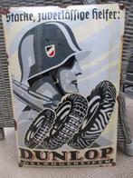 Emaille bord , Dunlop Banden (met Duitse helm), Verzamelen, Militaria | Tweede Wereldoorlog, Ophalen of Verzenden