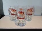 Six anciens verres SUPER DES FAGNES rouge et brun, Enlèvement ou Envoi, Comme neuf, Verre ou Verres, Autres marques