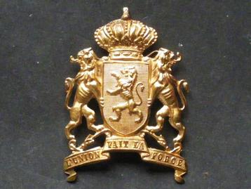 Congo belge : grande plaque à tigettes de casque colonial, Envoi, Armée de terre, Emblème ou Badge