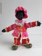 Authentieke etalage zwarte Piet pop - 22cm, rood/roze/goud, Verzenden