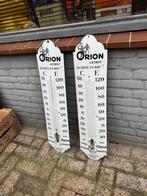 2 x oude Orion emaille reclame thermometer, Verzamelen, Ophalen of Verzenden, Gebruikt, Reclamebord