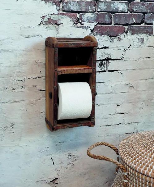 Wc-rolhouder oude steenmal stoer landelijk, Maison & Meubles, Salle de bain | Linge de bain & Accessoires, Comme neuf, Autres types