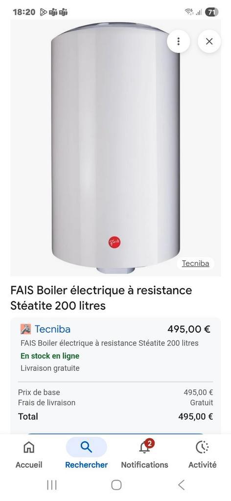 boiler électrique a résistance Stéatite FAIS, Doe-het-zelf en Bouw, Chauffageketels en Boilers, Zo goed als nieuw, Boiler, Ophalen