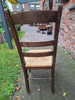 6 houten stevige stoelen met rieten zit, Huis en Inrichting, Stoelen, Ophalen, Riet of Rotan, Gebruikt, Eenvoudig, authentiek