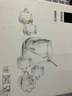 Glazen punch set met 6 glazen, Huis en Inrichting, Ophalen, Glas of Glazen, Effen, Glas