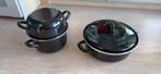 mosselkommen groot en klein, Enlèvement, Comme neuf, Fonte, Casserole ou Cocotte-minute