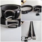 Lot de 2 ceintures en cuir noir femme ou homme - C&A /105 cm, Noir, 95 à 105 cm, Enlèvement ou Envoi, Cuir véritable