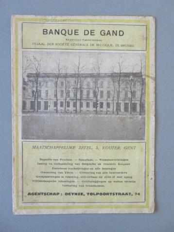 1926 Bank van Gent reclame Uurtabel spoorwegen Gent Ardooie beschikbaar voor biedingen