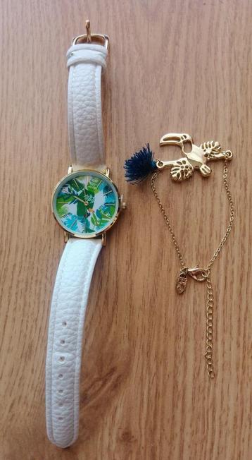 Montre pour fille + bracelet ' toucan'  - Nouveau, Enlèvement ou Envoi, Neuf