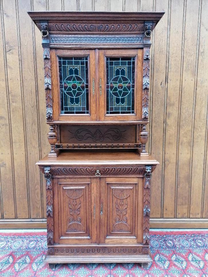 Antieke Mechelse buffetkast, Maison & Meubles, Armoires | Buffets, 200 cm ou plus, 100 à 150 cm, 25 à 50 cm, Verre, Enlèvement