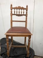 2 chaises de jauge belges antiques avec sièges en cuir, Enlèvement ou Envoi