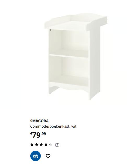 Verzorgingstafel compleet Ikea, Enfants & Bébés, Chambre d'enfant | Commodes & Armoires, Comme neuf, Armoire, 90 à 105 cm, Enlèvement