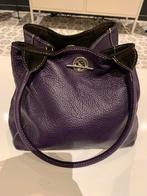 Paarse handtas in echt leer, Handtassen en Accessoires, Tassen | Damestassen, Ophalen of Verzenden, Zo goed als nieuw, Handtas