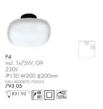 Paulmann P4 - design wand/plafondlamp - gesatineerd glas beschikbaar voor biedingen