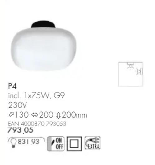 Paulmann P4 - design wand/plafondlamp - gesatineerd glas, Huis en Inrichting, Lampen | Spots, Nieuw, Plafondspot of Wandspot, Glas