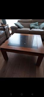 Teak salontafel met marmer, Huis en Inrichting, Tafels | Salontafels, Ophalen of Verzenden, Zo goed als nieuw