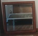 Grand Miroir carré contour bois foncé, Enlèvement, Comme neuf, Carré