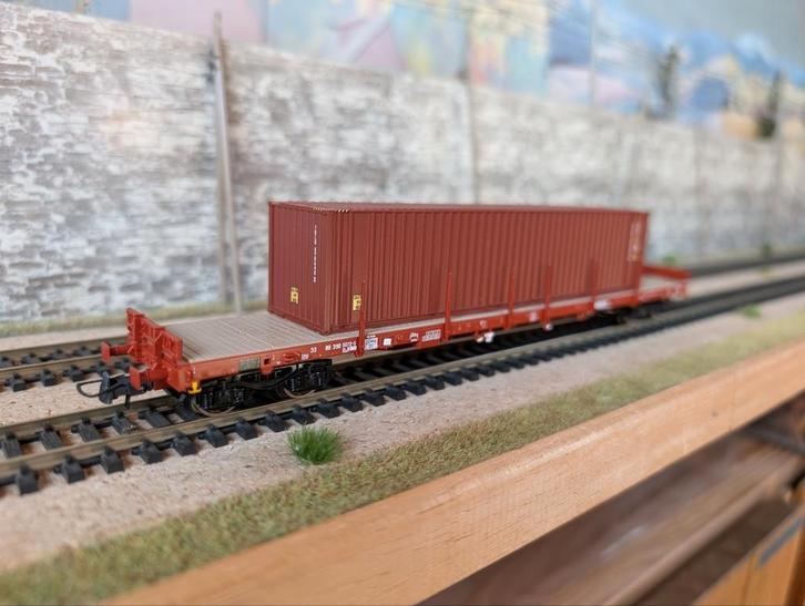 NMBS SNCB Roco 76778 Rs met Container, Hobby en Vrije tijd, Modeltreinen | H0, Zo goed als nieuw, Wagon, Gelijkstroom, Roco, Analoog
