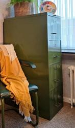 Caisson métallique Vintage assorti à un bureau, Maison & Meubles, Enlèvement, Utilisé