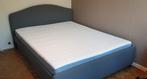 Bed – Ikea HAUGA – Grijs bedframe met lattenbodem en 4 lades, Huis en Inrichting, Ophalen, 210 cm, Tweepersoons, Zo goed als nieuw