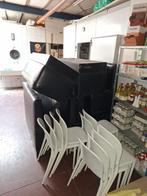 6 zwarte lederen zetels 11 witte stoelen, Huis en Inrichting, Zetels | Zetels, Ophalen, Gebruikt