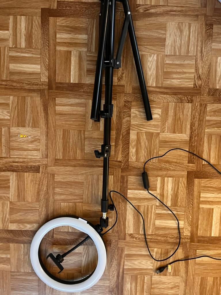 selfie ring light met smartphonehouder / statie, TV, Hi-fi & Vidéo, Photo | Studio photo & Accessoires, Enlèvement, Comme neuf