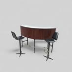 Rosewood 1960s bar + 2 barstools, Ophalen, Zo goed als nieuw