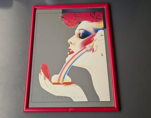 Rainbow make-up mirror by Syd Brak, eighties, Huis en Inrichting, Woonaccessoires | Spiegels, Gebruikt, Minder dan 50 cm, Minder dan 100 cm