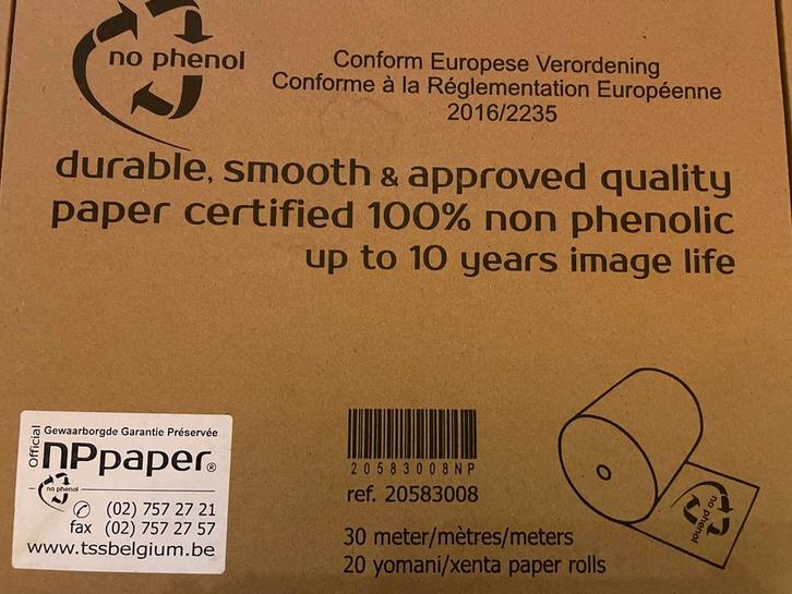 Doos van 20 Yomani papierrollen – 578 mm – 30 meter, Computers en Software, Printerbenodigdheden, Zo goed als nieuw, Overige typen