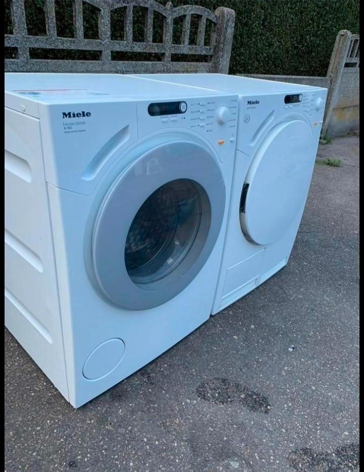 Miele wassmachine en droogkast, Elektronische apparatuur, Wasmachines, Zo goed als nieuw, Ophalen