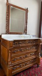 Antiek eiken commode met marmer blad, Antiek en Kunst, Ophalen