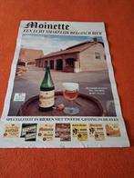 oude affiche  bier moinette, Verzamelen, Ophalen of Verzenden, Gebruikt, Reclamebord