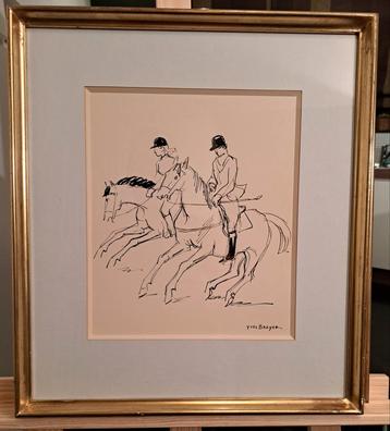 BRAYER Yves "Twee ruiters" inkttekening  beschikbaar voor biedingen