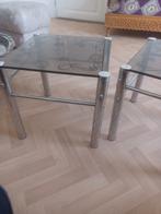 Lot de 2 tables d appoint verre fumé  avec motif, Maison & Meubles, Tables | Tables d'appoint, Enlèvement, Verre