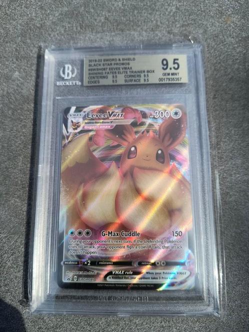 Eevee ETB promo Shining Fates BGS 9.5, Hobby en Vrije tijd, Verzamelkaartspellen | Pokémon, Zo goed als nieuw, Losse kaart, Foil