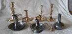 Kandelaars en vaasjes koper en tin, Huis en Inrichting, Woonaccessoires | Kandelaars en Kaarsen, Gebruikt, Overige kleuren, Brons of Koper