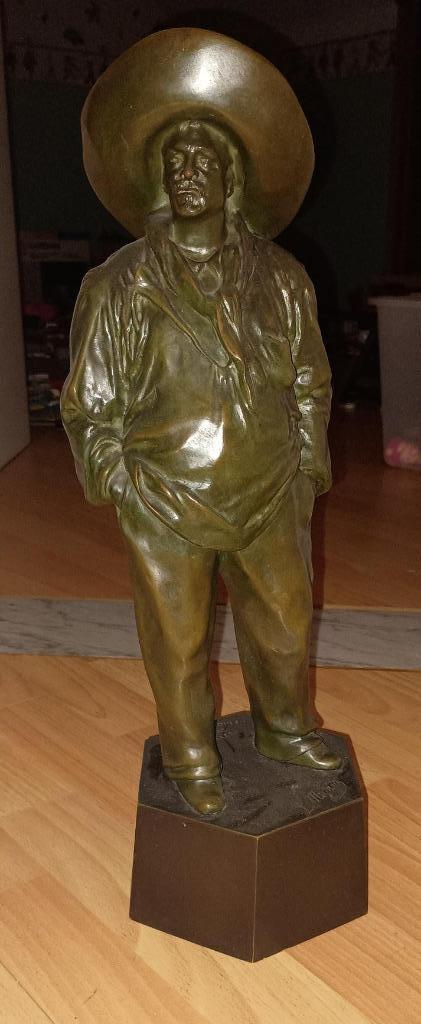 Brons Léon MIGNON: De sterke man van de Hallen, Antiek en Kunst, Antiek | Brons en Koper, Brons, Ophalen of Verzenden