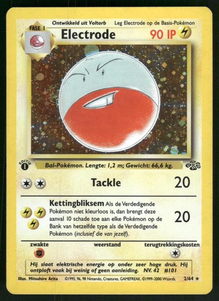 Electrode 2/64 - Jungle (1st edition) (NL) (Mint), Hobby en Vrije tijd, Verzamelkaartspellen | Pokémon, Gebruikt, Verzenden