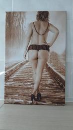 Canvas schilderij sepia vrouwen lichaam erotiek, Huis en Inrichting, Ophalen, Minder dan 50 cm, 50 tot 75 cm, Nieuw