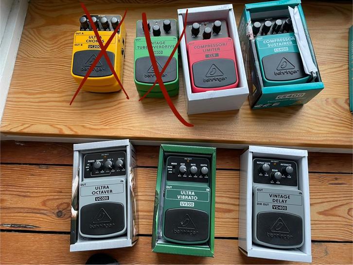 5 pedales Behringer, Muziek en Instrumenten, Effecten, Zo goed als nieuw, Chorus, Multi-effect, Ophalen of Verzenden