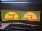 2 gaming monitors met arm, Computers en Software, Monitoren, Gebruikt, 24 & 27, 101 t/m 150 Hz, In hoogte verstelbaar