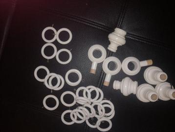 gordijnstang gordijnroede hout wit 240,5 cm diameter 30 mm beschikbaar voor biedingen